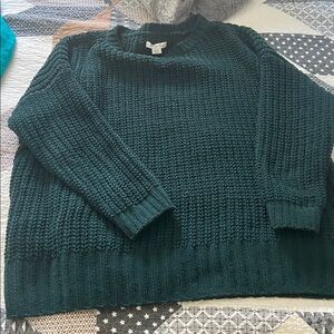 AMERICAN EAGLE Oversized Chunky Knit Emerald Christmas Green Sweater